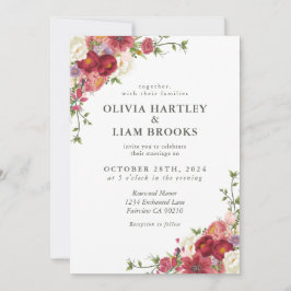 Invitación Elegant Floral Wedding Invitation 