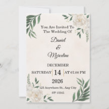 Elegant Floral Wedding Invitation   Card 