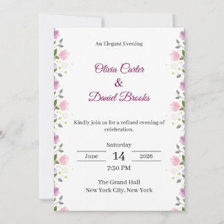 Invitación Elegant Floral Wedding Invitation Card