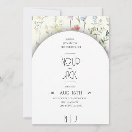 Invitación Elegant Floral Wedding Invitation – Customizable W