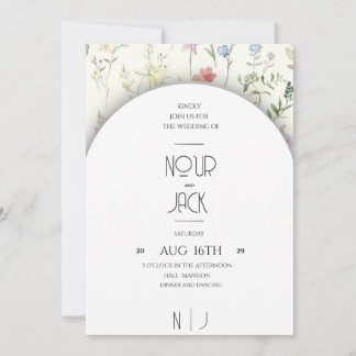 Invitación Elegant Floral Wedding Invitation – Customizable W