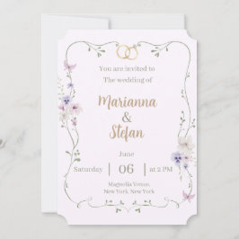 Invitación Elegant Floral Wedding Invitation Editable Custom