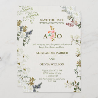 Invitación Elegant Floral Wedding Invitation – Modern CARD