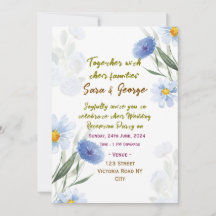 Elegant Floral Wedding Reception Invitations