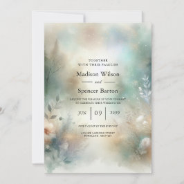 Invitación Elegant Florals in a Woodland Realm Wedding