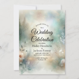 Invitación Elegant Florals in a Woodland Realm Wedding