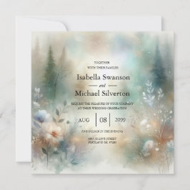 Invitación Elegant Florals in a Woodland Realm Wedding