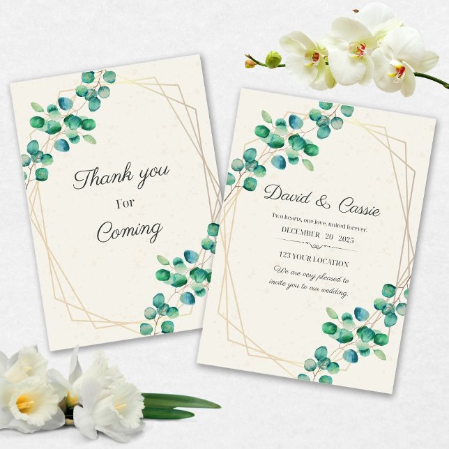 Invitación Elegant Flower Wedding Invitation (Subido por el creador)