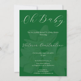 Invitación Elegant Forest Green Oh Baby Shower Invitation
