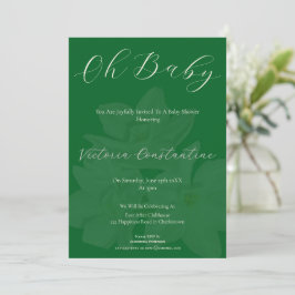 Invitación Elegant Forest Green Oh Baby Shower Invitation
