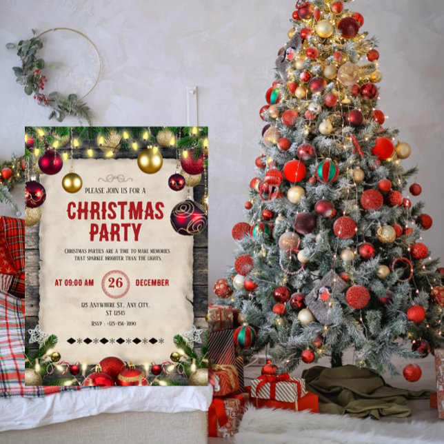 Invitación Elegant Formal Christmas Party Invitation  (Set the tone for a night to remember. ✨ Our elegant Christmas party invitation is the perfect start )