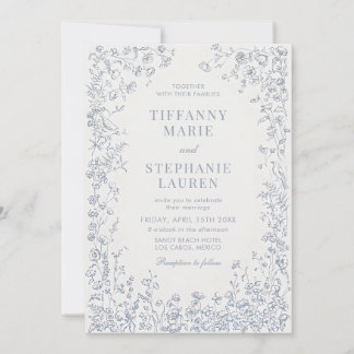 Invitación Elegant French Floral Wedding Invitation