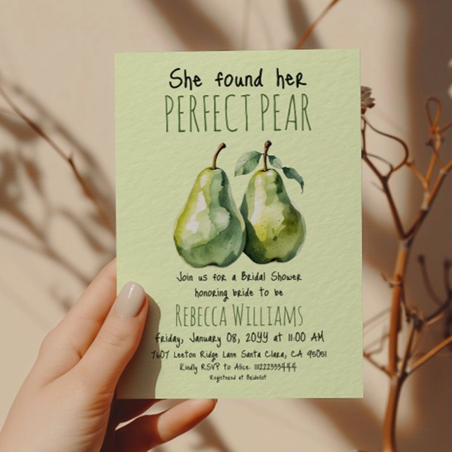 Invitación Elegant Fruit Brunch Perfect Pear Bridal Shower (Subido por el creador)
