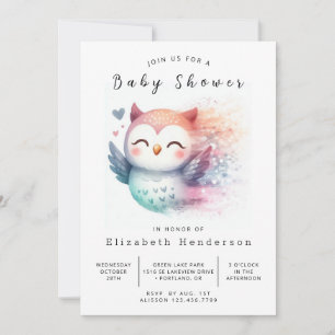 Invitación Elegant Fun Owl Baby Shower