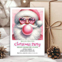 Invitación Elegant Funny Santa Heart Glasses Christmas Invite