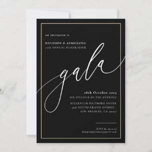 Invitación ELEGANT GALA calilima elegante dorado negro formal
