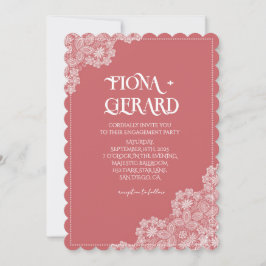 Invitación Elegant Glamor Lace Engagement Party Invitation