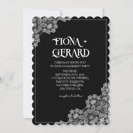 Invitación Elegant Glamor Lace Engagement Party Invitation