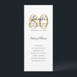 Invitación Elegant Gold 80th Birthday Party Menú<br><div class="desc">Elegante diseño de "Programa de fiesta de cumpleaños" con una sofisticada tipografía de escritura con texto personalizado.</div>