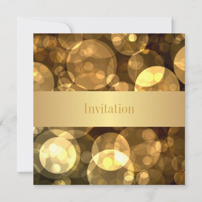 Invitación Elegant Gold Bubbles 9 Evento especial de cumpleañ (Anverso)