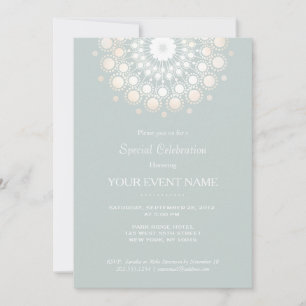 Invitación Elegant Gold Circle Motif Light Sage Formal