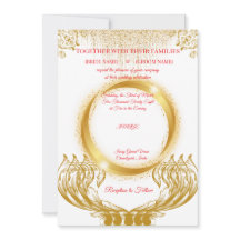 Elegant Gold Design Wedding Invitation on White