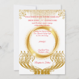 Invitación Elegant Gold Design Wedding Invitation on White