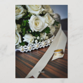 Invitación Elegant Gold Diamond Ring Pearl Bouquet Wedding In