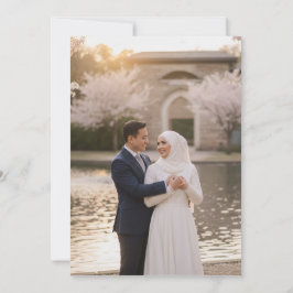 Invitación Elegant Gold Floral Islamic Wedding Nikah & Photo