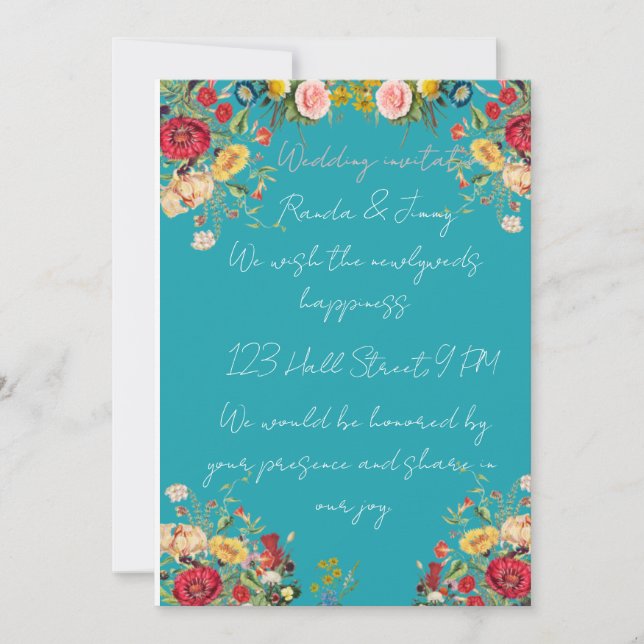 Invitación Elegant Gold Floral Wedding Invitation (Anverso)