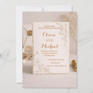 Invitación Elegant Gold Foil Wedding Invitation