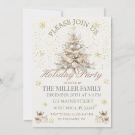 Invitación Elegant  Gold&Silver Holiday Party