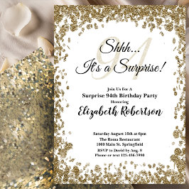 Invitación Elegant Gold Surprise 94th Birthday Invitation
