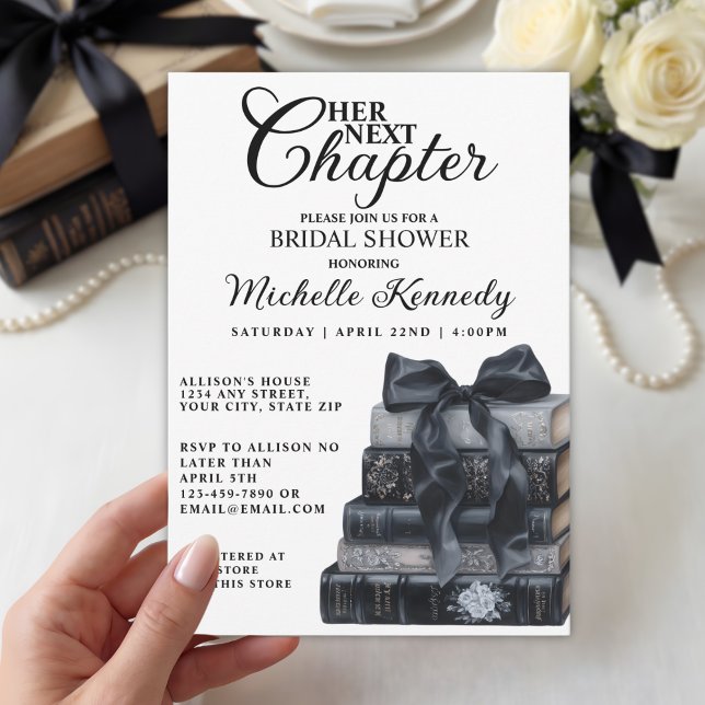 Invitación Elegant Gothic Book Themed Bridal Shower  (Subido por el creador)
