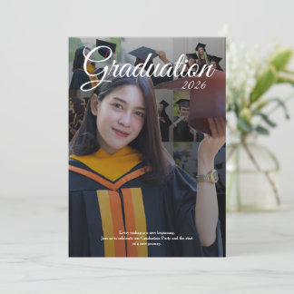 Invitación Elegant Graduation Party 2026 Photo Collage