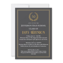 Elegant Gray 50 Year Class Reunion Laurel Wreath
