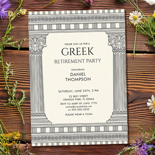 Invitación Elegant Greek Retirement Party (Subido por el creador)