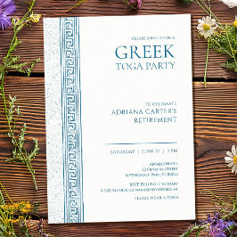Invitación Elegant Greek Retirement Party in blue