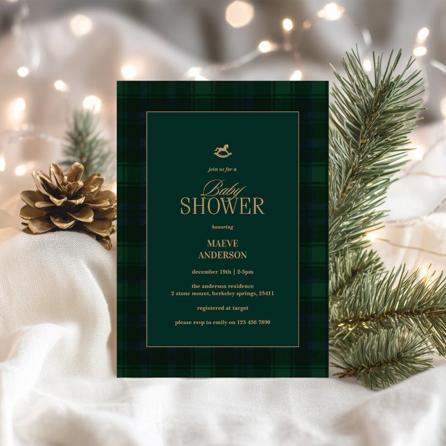Invitación Elegant Green blue tartan Plaid Invitation (Subido por el creador)