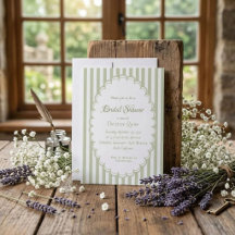 Elegant Green Olive Stripe Bridal shower