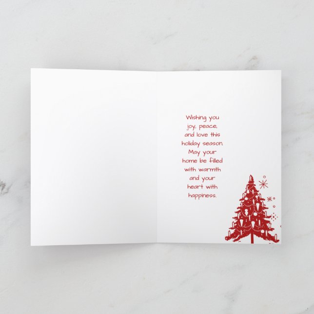 Invitación Elegant Green & White Christmas Greeting Card (Interior)