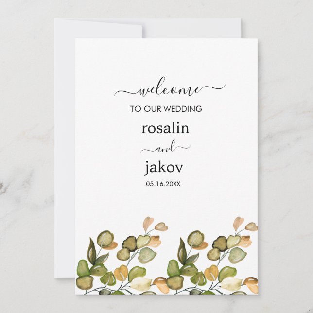 Invitación Elegant Greenery Botanical wedding (Anverso)