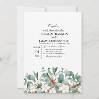 Invitación Elegant Greenery Botanical wedding Invitation card