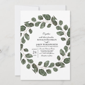 Invitación Elegant Greenery Botanical wedding Invitation card