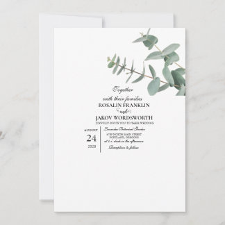 Invitación Elegant Greenery Botanical wedding Invitation card