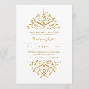 Invitación Elegant Guld Företagets Julfest Inbjudningar