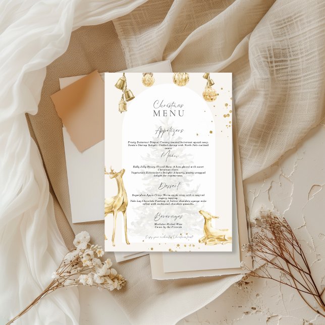 Invitación Elegant Holiday Dinner Menu Party Invite (Subido por el creador)