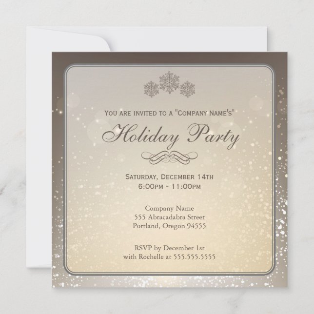 Invitación Elegant Holiday Party Company (Anverso)