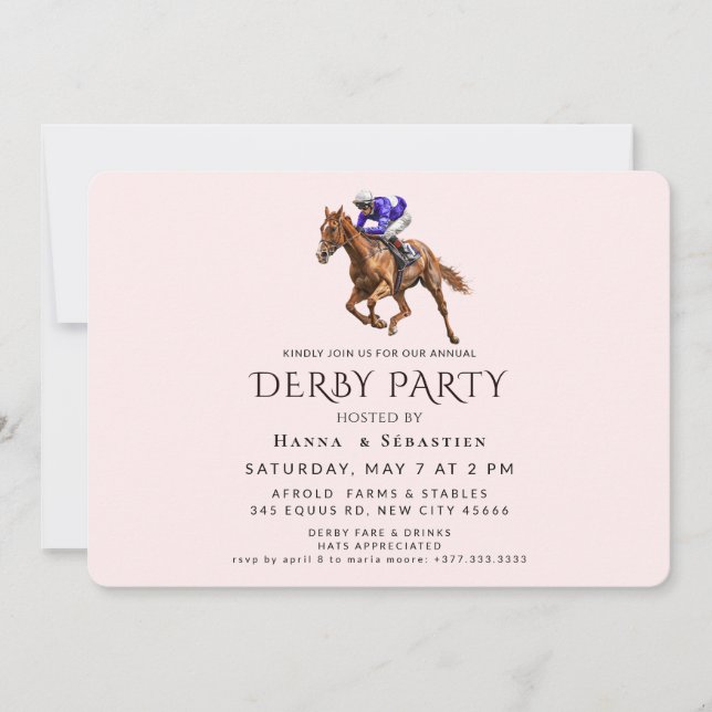 Invitación Elegant Horse Racing Garden Party Invitation (Anverso)