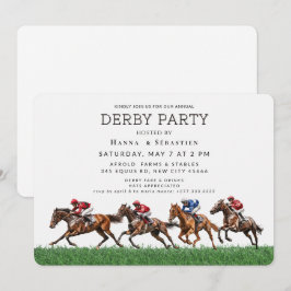 Invitación Elegant Horse Racing Garden Party Invitation